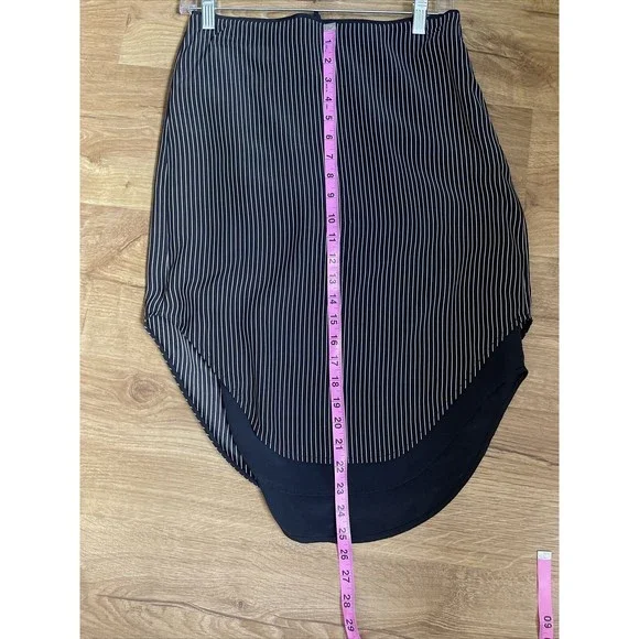 Rag & Bone Madison Pinstripe Silk A Line High Low Skirt Knee Length Size 2 - Picture 9 of 9